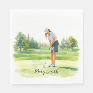 Golfspielerin spielt Golf auf dem Golfplatz  Serviette