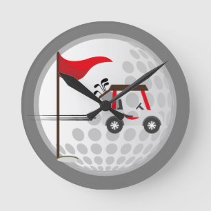 Golfsport Golf Cart Ball für Golfer Runde Wanduhr