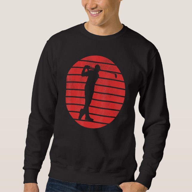 Golfsport Golf Club Silhouette auf Red Su Sweatshirt (Vorderseite)