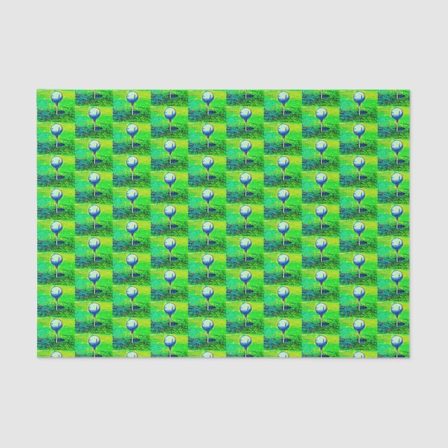 Golfsport Hobby Green Golfer T-Shirt abseits Seidenpapier (Vorderseite)