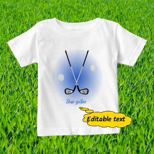Golfstar mit individuellem Namen in Blau Baby T-shirt