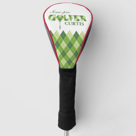 Golfstatus Grün Golfer Raute personalisierte Abdec Golf Headcover