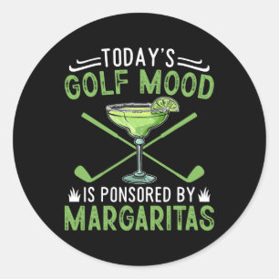 Golfstimmung von heute Golfball mit Margarita Golf Runder Aufkleber