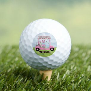 Golftal Monogram Rose Gold Diamond Cart Golfball