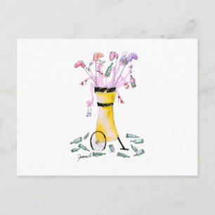 Golftasche mit Party, tony fernandes Postkarte