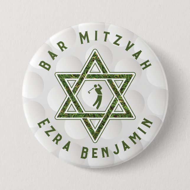Golfthema Golf Bar Mitzvah Button (Vorderseite)