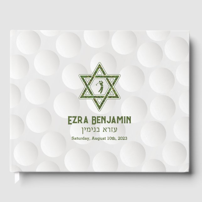 Golfthema Golf Bar Mitzvah Gästebuch (Vorderseite)