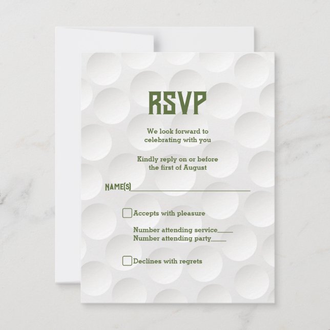 Golfthema Golf Bar Mitzvah RSVP Card Einladung (Vorderseite)