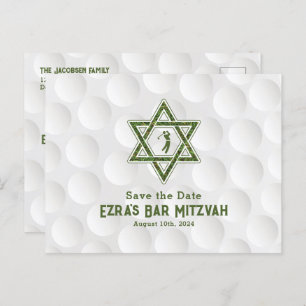 Golfthema Golf Bar Mitzvah Save the Date Postkarte