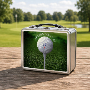 Golftongram Nachmittags T-Shirt Golfspielen Metall Lunch Box