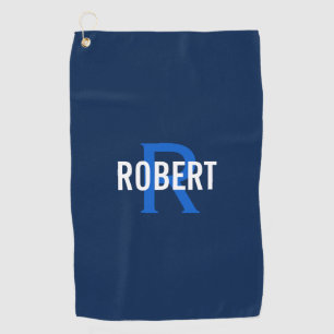 Golftücher mit dunkelblauen Monogramm Golfhandtuch