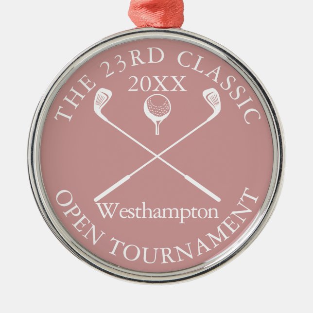Golfturnier Classic Event Dusty Rose Award Ornament Aus Metall (Vorne)