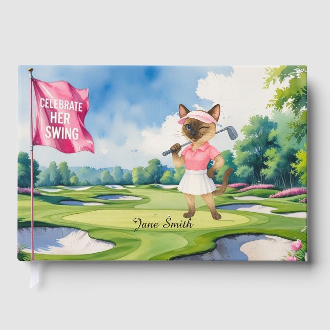 Golfturnier der Frau für die siamesische Katze Gol Gästebuch (Vorderseite)