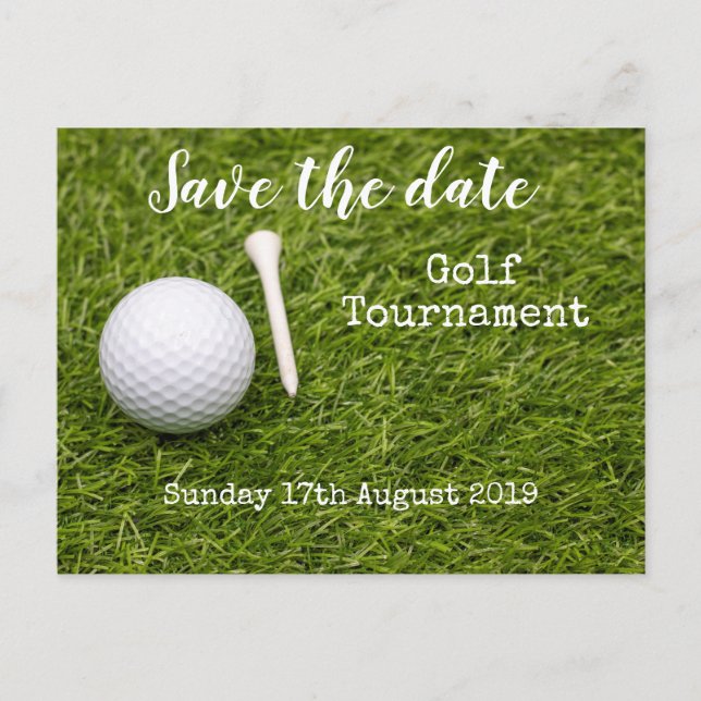 Golfturnier Save the Date Ankündigungspostkarte (Vorderseite)