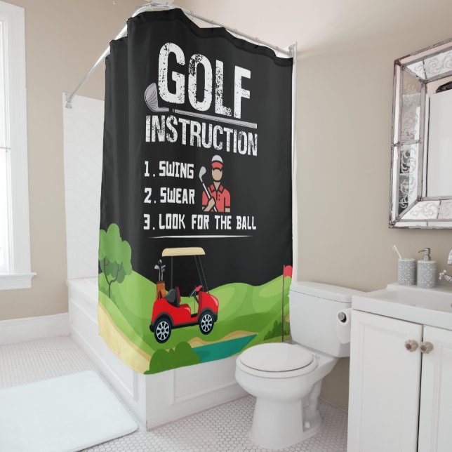 Golfunterricht für Golfer-Zuhause-Dekoration lusti Duschvorhang (Beispiel)