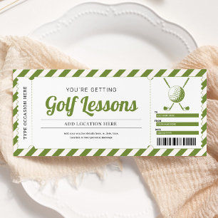 Golfunterricht Golf-Geschenkgutschein Voucher Einladung