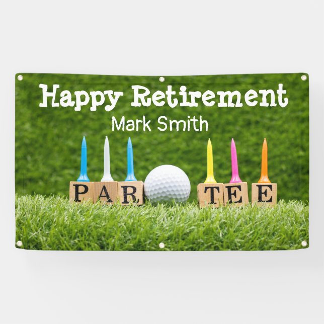 Golfurlaub mit Ball par tee Time on green Banner (Horizontal)