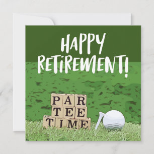 Golfurlaub mit Ball par tee Time on green Karte