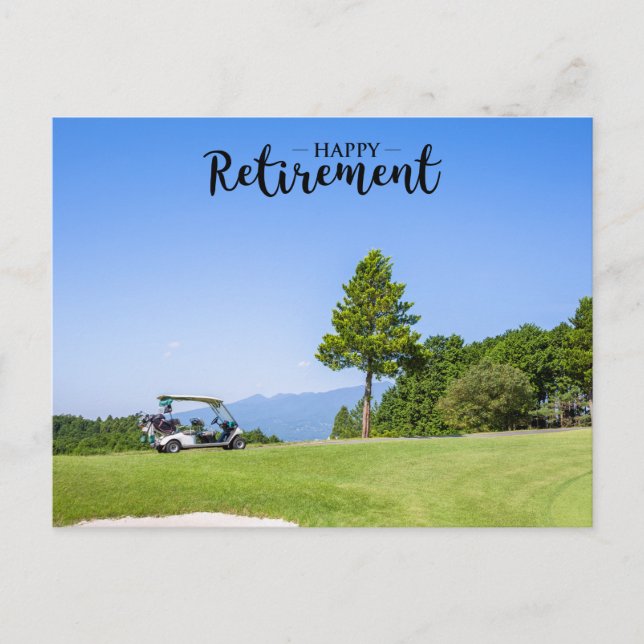 Golfurlaub mit Golfer am blauen Himmel Postkarte (Vorderseite)