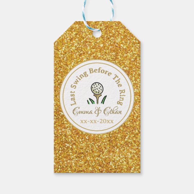 Golfurlaub vor Hochzeit am Wochenende des Party We Geschenkanhänger (Vorderseite)