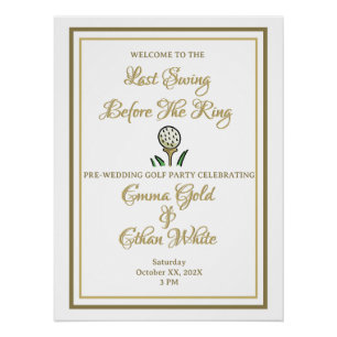 Golfurlaub vor Hochzeiten Party Weekend Aktivität  Poster