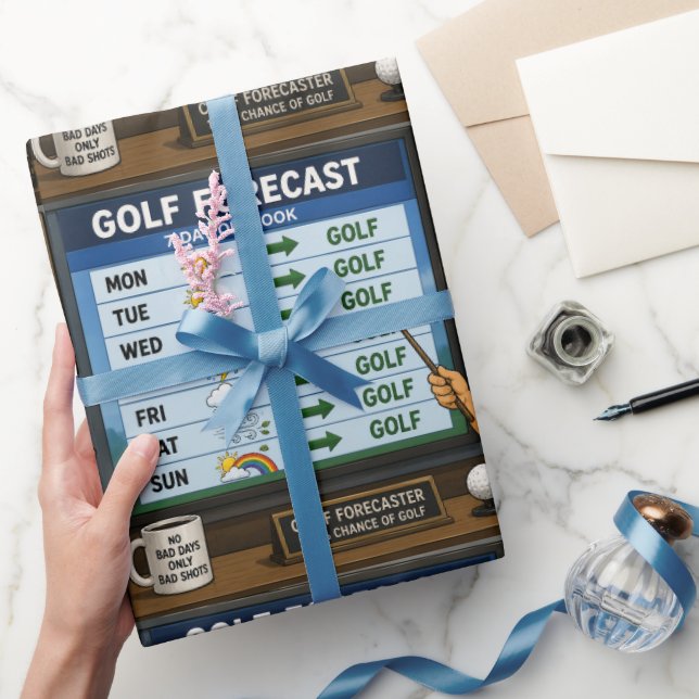 Golfvorhersage Lustiger Spruch für Golfer Geschenkpapier (Schenken)