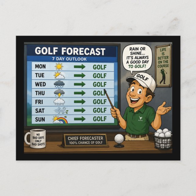 Golfvorhersage Postkarte (Vorderseite)