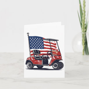 Golfwagen Amerikanische Flagge 4. Juli Sport Patri Karte
