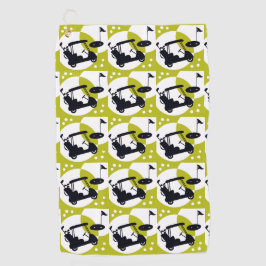 Golfwagen, Clubs & Grüntöne Golfhandtuch