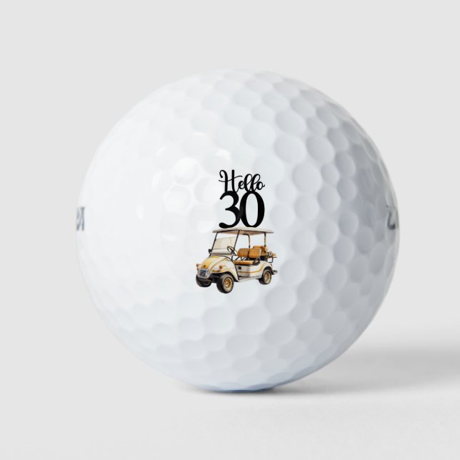 Golfwagen für den 30. Geburtstag Golfer Golfball (Vorderseite)