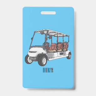 Golfwagen/Golf Buggy Cartoon Abbildung Ausweis