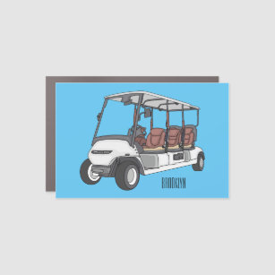 Golfwagen/Golf Buggy Cartoon Abbildung Auto Magnet