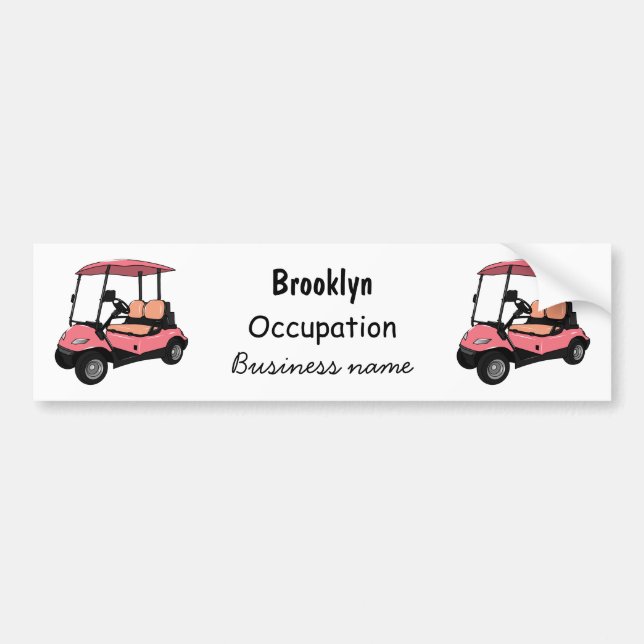 Golfwagen/Golf Buggy Cartoon Abbildung Autoaufkleber (Vorne)