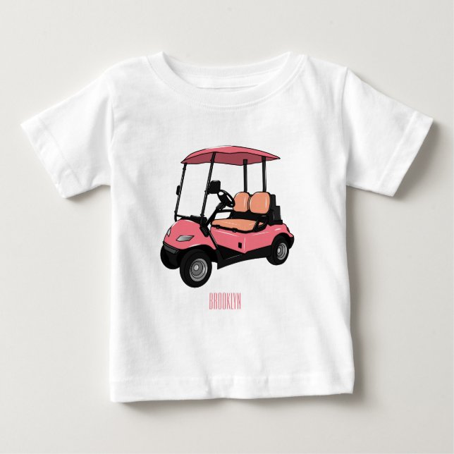Golfwagen/Golf Buggy Cartoon Abbildung Baby T-shirt (Vorderseite)