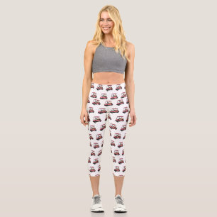 Golfwagen/Golf Buggy Cartoon Abbildung Capri Leggings