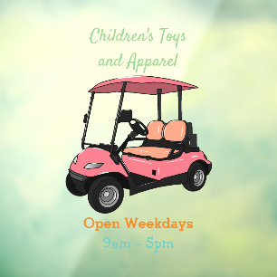 Golfwagen/Golf Buggy Cartoon Abbildung Fensteraufkleber
