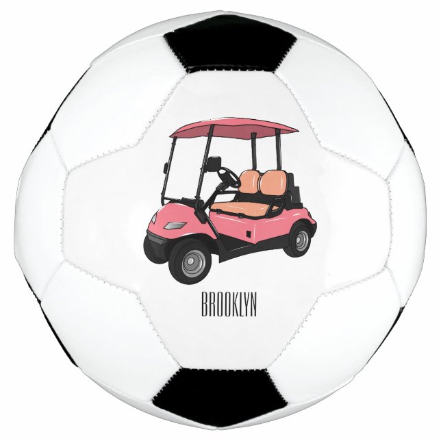 Golfwagen/Golf Buggy Cartoon Abbildung Fußball (Vorderseite)