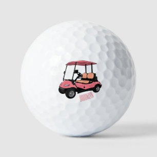 Golfwagen/Golf Buggy Cartoon Abbildung Golfball