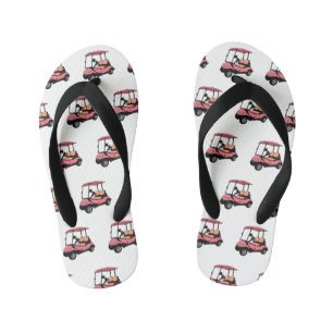 Golfwagen/Golf Buggy Cartoon Abbildung Kinderbadesandalen