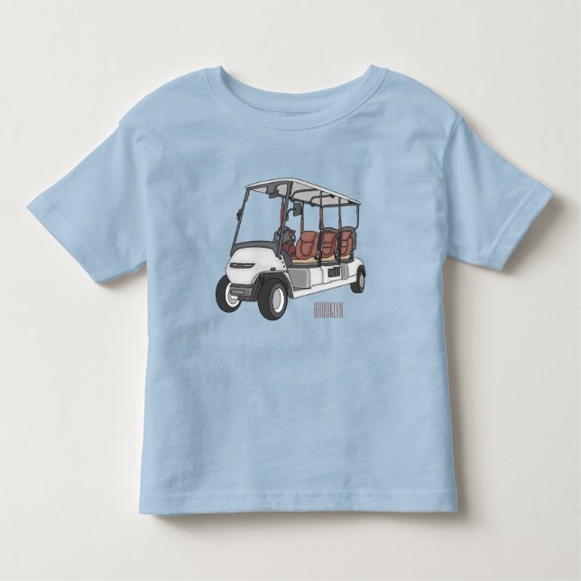 Golfwagen/Golf Buggy Cartoon Abbildung Kleinkind T-shirt (Vorderseite)