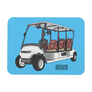 Golfwagen/Golf Buggy Cartoon Abbildung Magnet