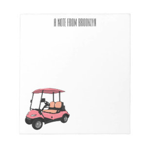 Golfwagen/Golf Buggy Cartoon Abbildung Notizblock