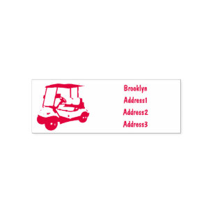 Golfwagen/Golf Buggy Cartoon Abbildung Permastempel
