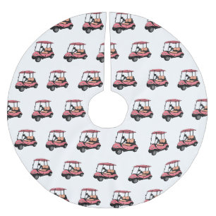 Golfwagen/Golf Buggy Cartoon Abbildung Polyester Weihnachtsbaumdecke