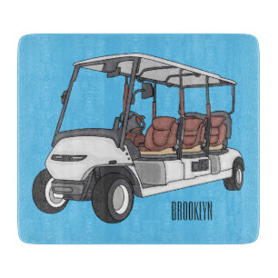 Golfwagen/Golf Buggy Cartoon Abbildung Schneidebrett