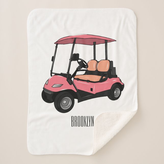 Golfwagen/Golf Buggy Cartoon Abbildung Sherpadecke (Vorderseite)