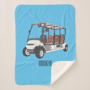 Golfwagen/Golf Buggy Cartoon Abbildung Sherpadecke