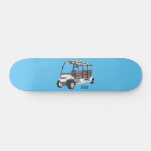 Golfwagen/Golf Buggy Cartoon Abbildung Skateboard
