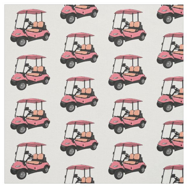 Golfwagen/Golf Buggy Cartoon Abbildung Stoff (Muster)