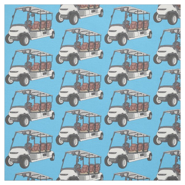 Golfwagen/Golf Buggy Cartoon Abbildung Stoff (Muster)